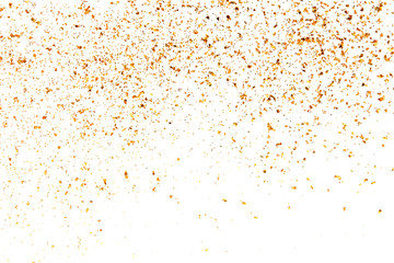 Fototapeta na wymiar Golden glitter texture on white abstract background