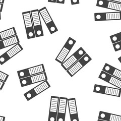 Vector icon archive folder ring binders. Symbol of office life seamless pattern on a white background.