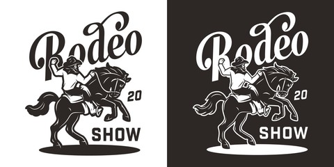 Vintage rodeo monochrome logotype
