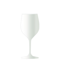 Empty glass of wine, shampagne. Vector stock illustration of realistick wine glass. Isolated on white background. Design for restaurant, cafe, menu.