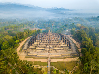 Borobudur Temple in Java Indonesia  - obrazy, fototapety, plakaty