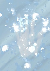 Huella de mano sobre y fondo congelado.