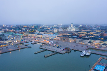 Fototapeta premium Helsinki. Finland. Bird eye view of the city from the Gulf of Finland