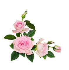 Pink rose flowers corner arrangement