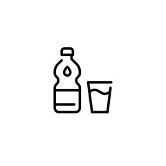 Water Bottle Glass Icon Logo