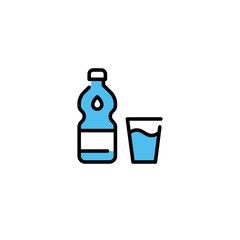 Water Bottle Glass Icon Logo