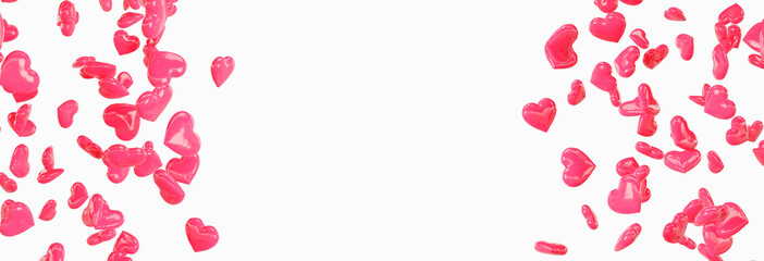 Red falling hearts Valentine day background