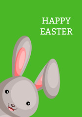 Happy Easter greeting card with сolorful bunny