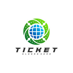 World Ticket logo design concept vector, Template, Creative design, Icon symbol