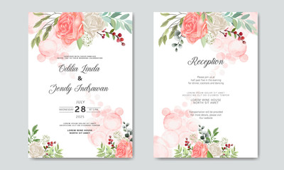 Fototapeta na wymiar romantic flower wedding invitation