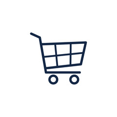 Shopping cart, basket flat vector icon illustration isolated on the white background