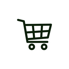 Shopping cart, basket flat vector icon illustration isolated on the white background