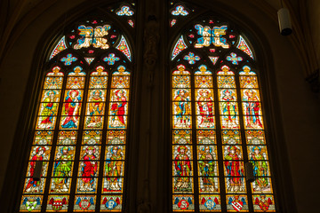 Stained glass windows of Basilica of Saint Servatius, the oldest church in the Netherlands.