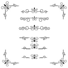 Classic ornament frame, vintage border set Premium Vector