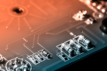 A close-up microchip