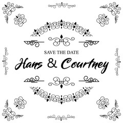 Classic ornament frame, vintage border set Premium Vector