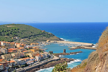 Fototapeta na wymiar Yachthafen von Castelsardo, Sardinien