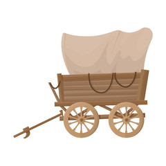 Fototapeta na wymiar Wild west wagon vector icon.Cartoon vector icon isolated on white background wild west wagon .
