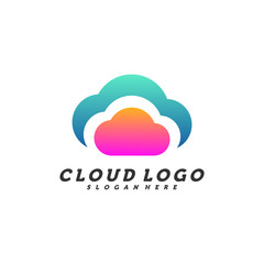 Obraz premium Cloud stylish logo design concept vector, Template, Creative design, Icon symbol