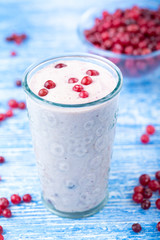 curd cocktail with cranberries