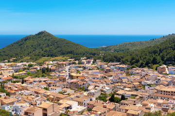 Fototapeta na wymiar Historic city of Capdepera located in the east of Majorca and neighboring the resort of Cala Ratjada. Spain