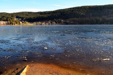 Der Titisee an einem sonnigen Wintertag