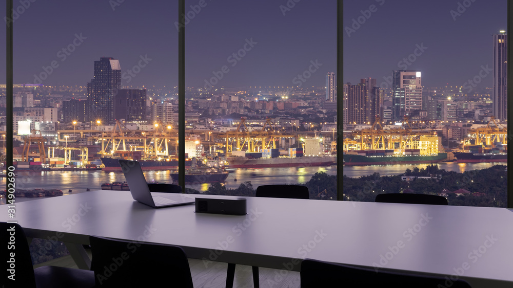 Poster business smart logistics concept,global business connection technology interface global partner conn