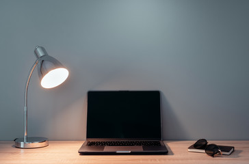 laptop on the desk