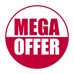 red vector banner mega offer