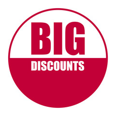 red vector banner big discounts