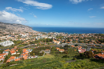 Naklejka na ściany i meble Panoramic view of Funchal on Madeira Island. Portugal