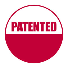 red vector banner patented