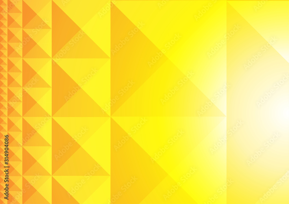Poster vector : abstract triangles on yellow background