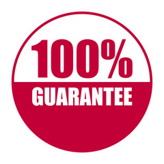 red vector banner 100% guarantee