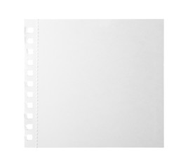 Blank notebook paper isolated on white. Space for design