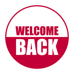 red vector banner welcome back