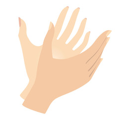 Set of female hands Gestures. Women hands. Vector illustration