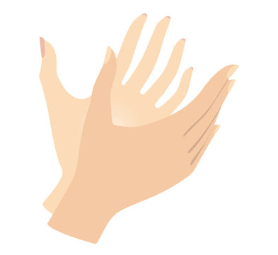 Set of female hands Gestures. Women hands. Vector illustration
