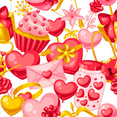 Happy Valentine Day seamless pattern.