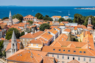 Old town Zadar from bell tower of Cathedral of St. Anastasia, Croatia, Croatia