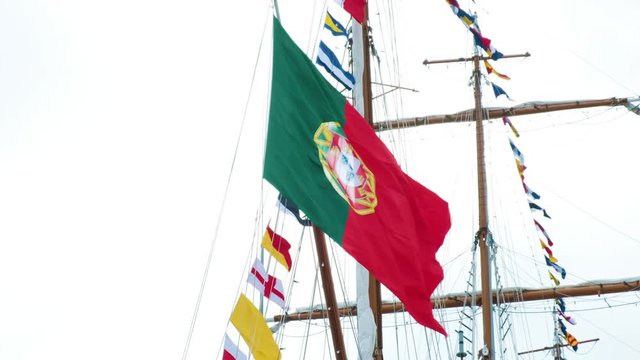 2012/01/11 Santa Cruz,Spain The NRP Sagres in the port of Santa Cruz de Tenerife  The Portuguese Navy sailing training ship in the port of Santa Cruz in Tenerife is the first stop on a 371-day trip.