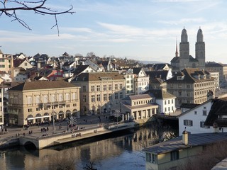 view of Grossmünster Zürich