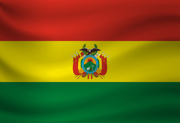 Waving flag of Bolivia. Vector illustration