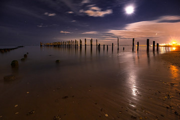 peaceful night beach