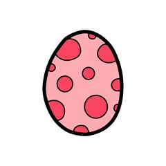 Easter hand drawn decorative ornate egg isolated on white background. Doodle cute vector