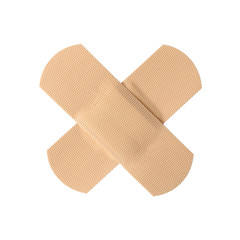 Medical sticking plasters isolated on white. First aid item