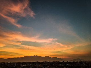 sunset over the city