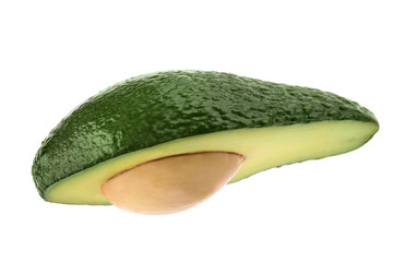 Tasty ripe avocado isolated on white. Tropical fruit