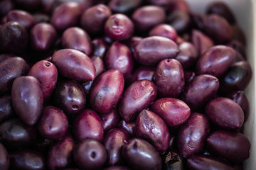 mix olives close up within the french market