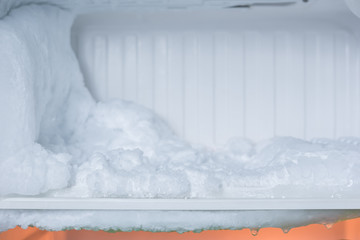 large amount of ice in freezer